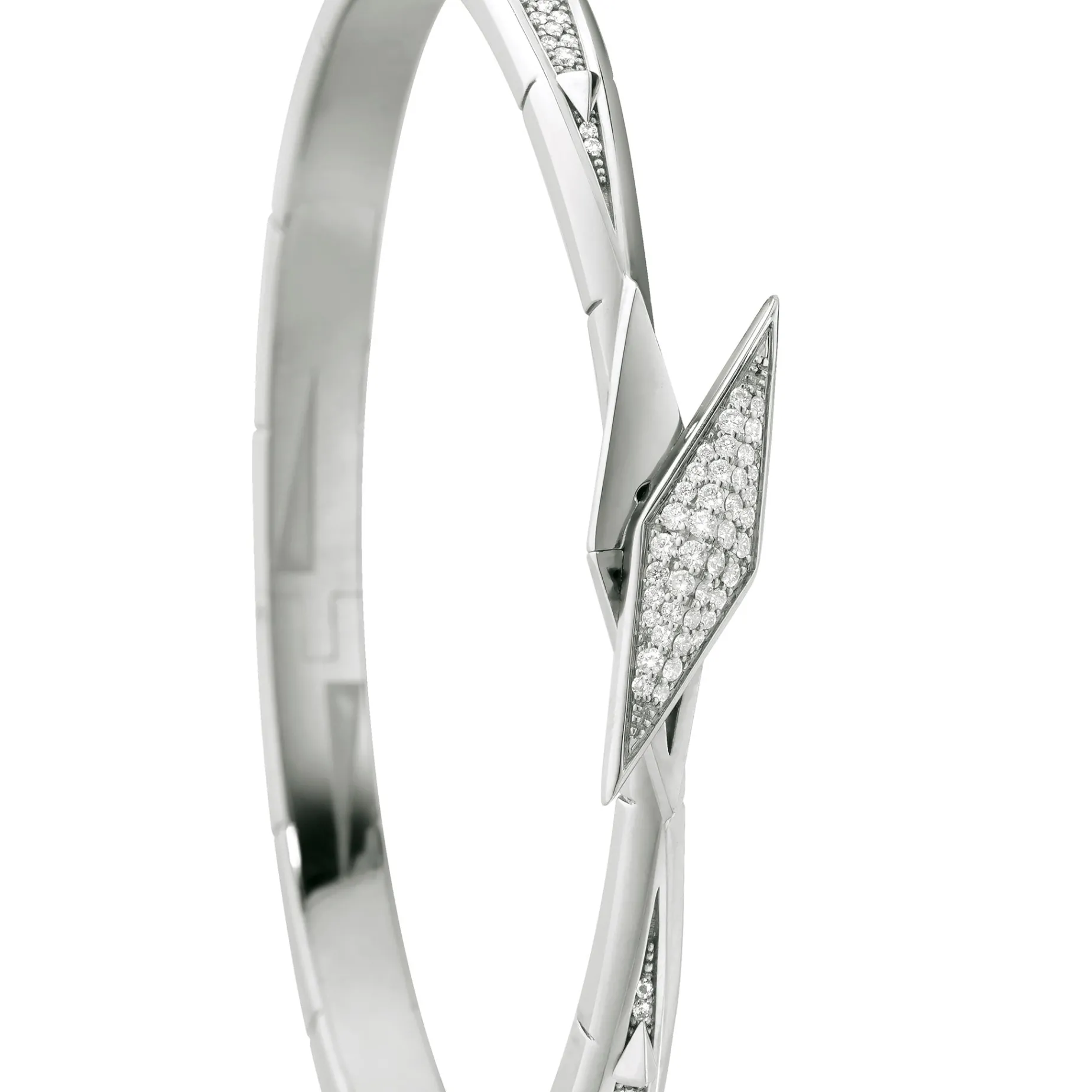 “Points North” Sterling Silver Pavé Sapphire Cuff