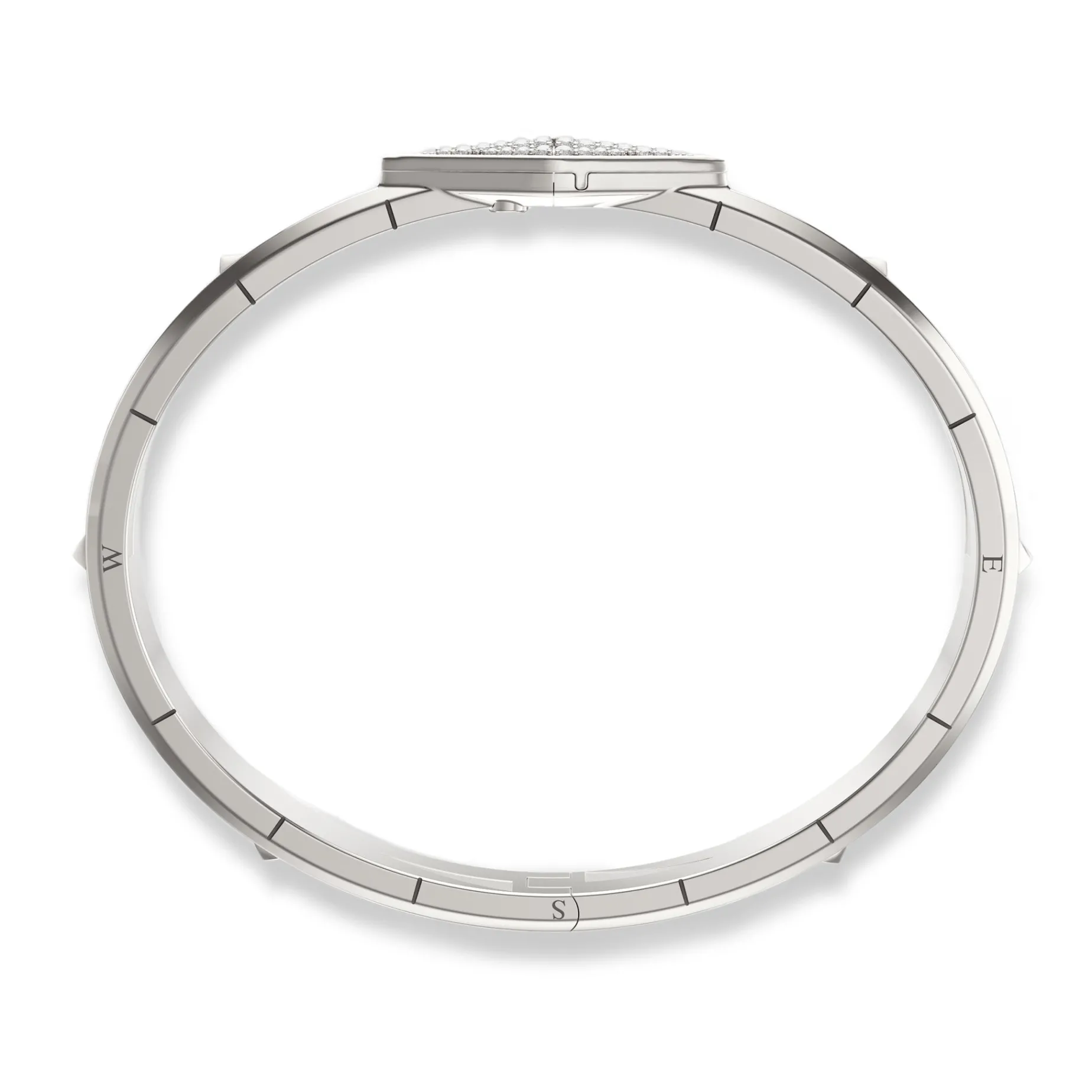 “Points North” Sterling Silver Pavé Sapphire Cuff