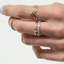 Queen Bee Poesy Sterling Silver Stackable Ring