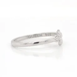 Queen Bee Poesy Sterling Silver Stackable Ring