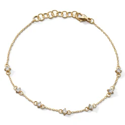 Reclaimed 18k Yellow Gold Bracelet with 7 Round Diamonds