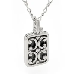 Rectangular Gate Locket with Sapphires