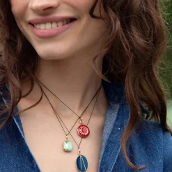 Red Enamel Vermeil Round Locket
