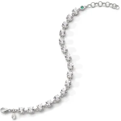 Round "European Cut" Rock Crystal Tennis Bracelet in Sterling Silver