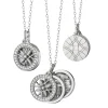 Round Gate Locket Necklace in White Gold