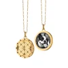 Round Mosaic 18K Gold Half Locket