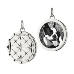 Round Mosaic Sterling Silver Half Locket
