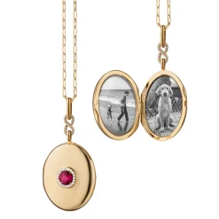 Ruby Infinity Locket Necklace