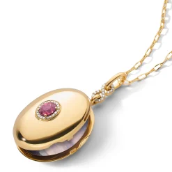 Ruby Infinity Locket Necklace