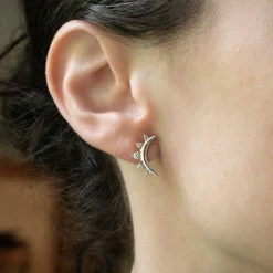 Sapphire Moon Stud Earrings