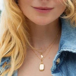 Slim "Britt" Gold Locket Necklace