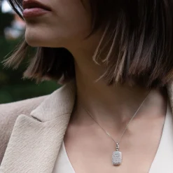 Slim "Fran" Sterling Silver Locket Necklace