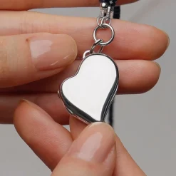 Slim Heart Locket on Blue Sapphire Gemstone Necklace