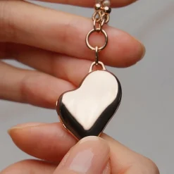 Slim Heart Locket on Cognac Diamond Necklace
