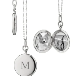 Slim "Quinn" Sterling Silver Engraved Locket Necklace