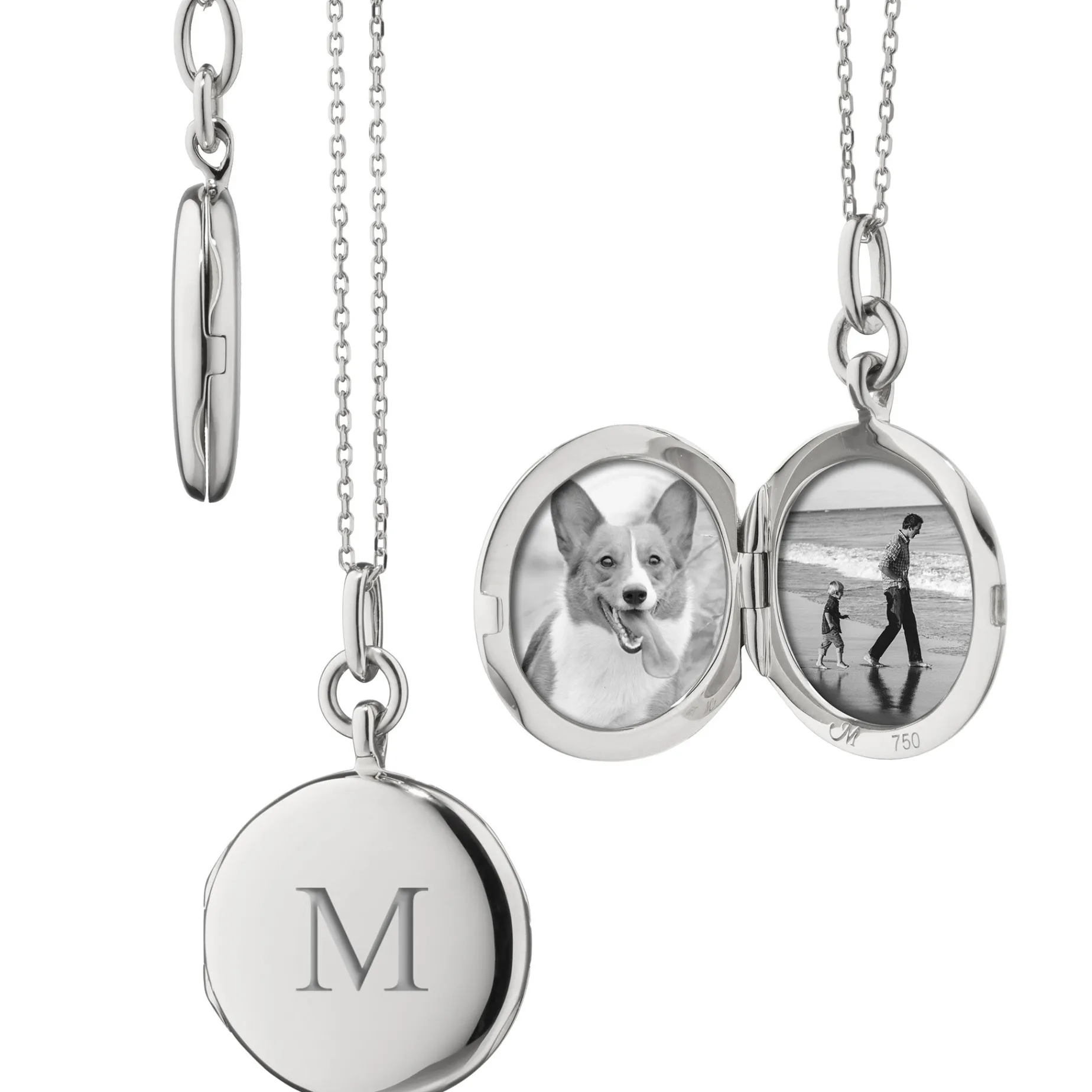 Slim "Quinn" Sterling Silver Engraved Locket Necklace