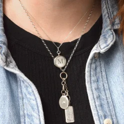 Slim "Quinn" Sterling Silver Engraved Locket Necklace