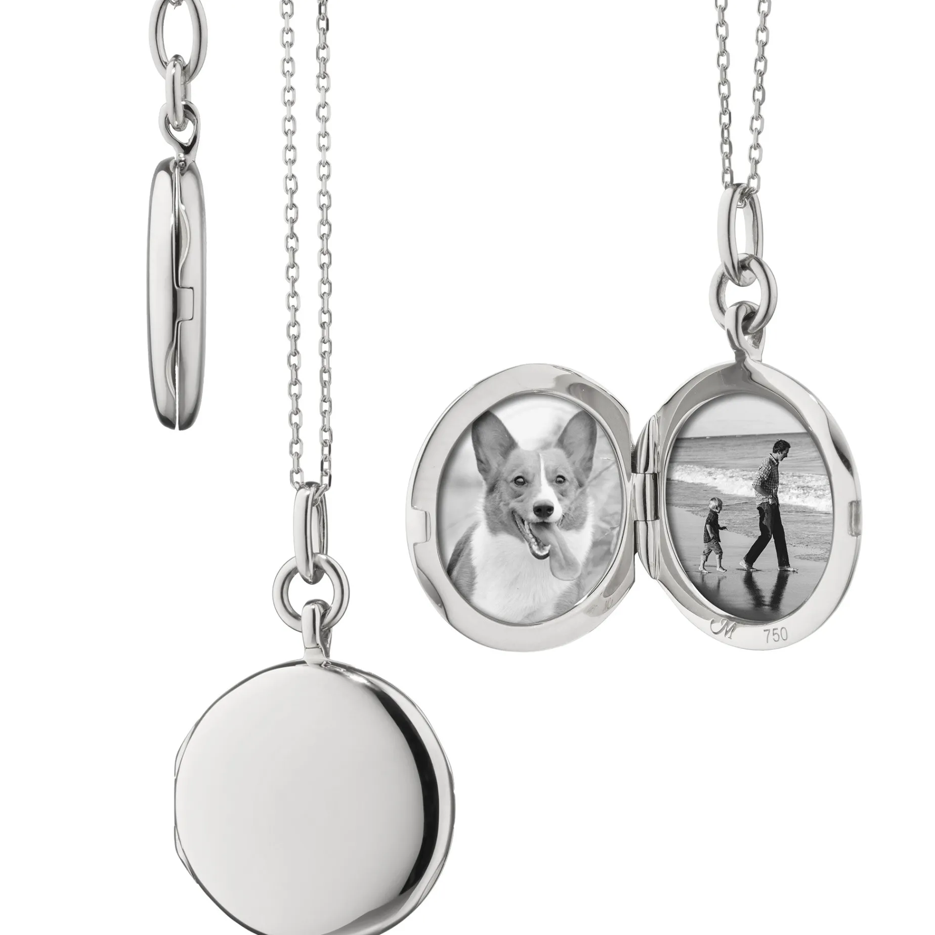 Slim "Quinn" Sterling Silver Engraved Locket Necklace