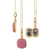 Slim "Rae" Locket Necklace with Pink Sapphires