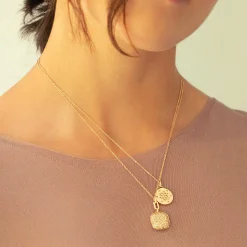 Slim "Rae" Locket Necklace with Cognac Diamonds