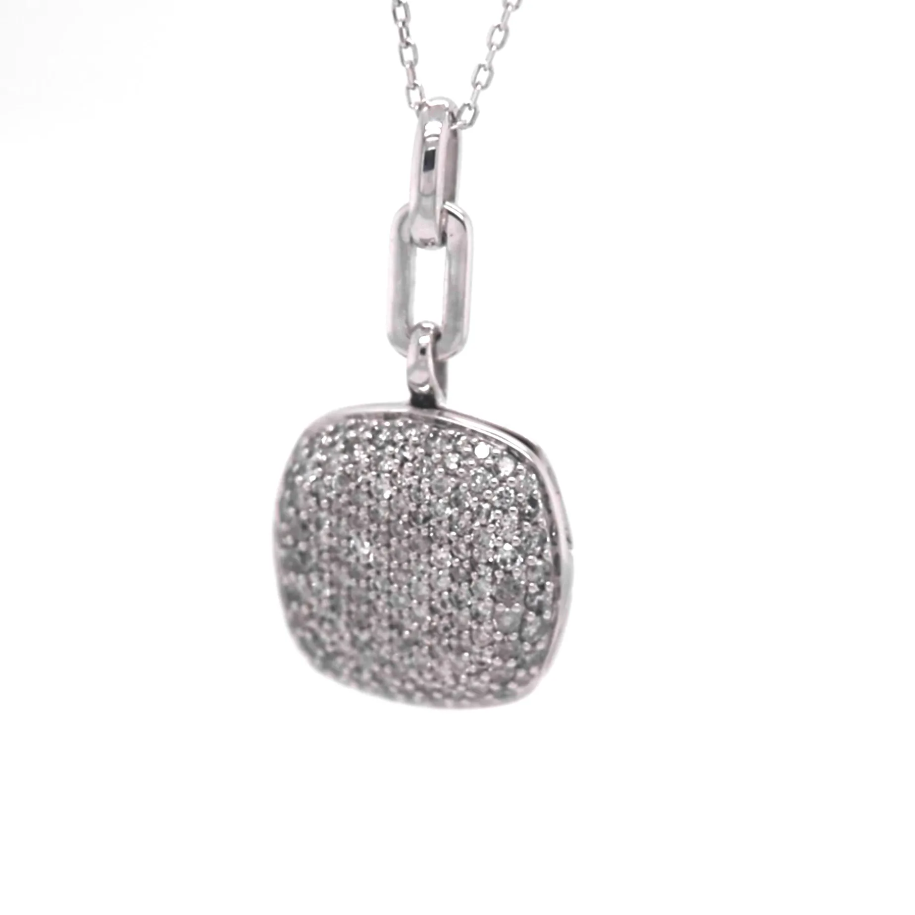 Slim "Rae" Locket Necklace with Salt & Pepper Diamonds