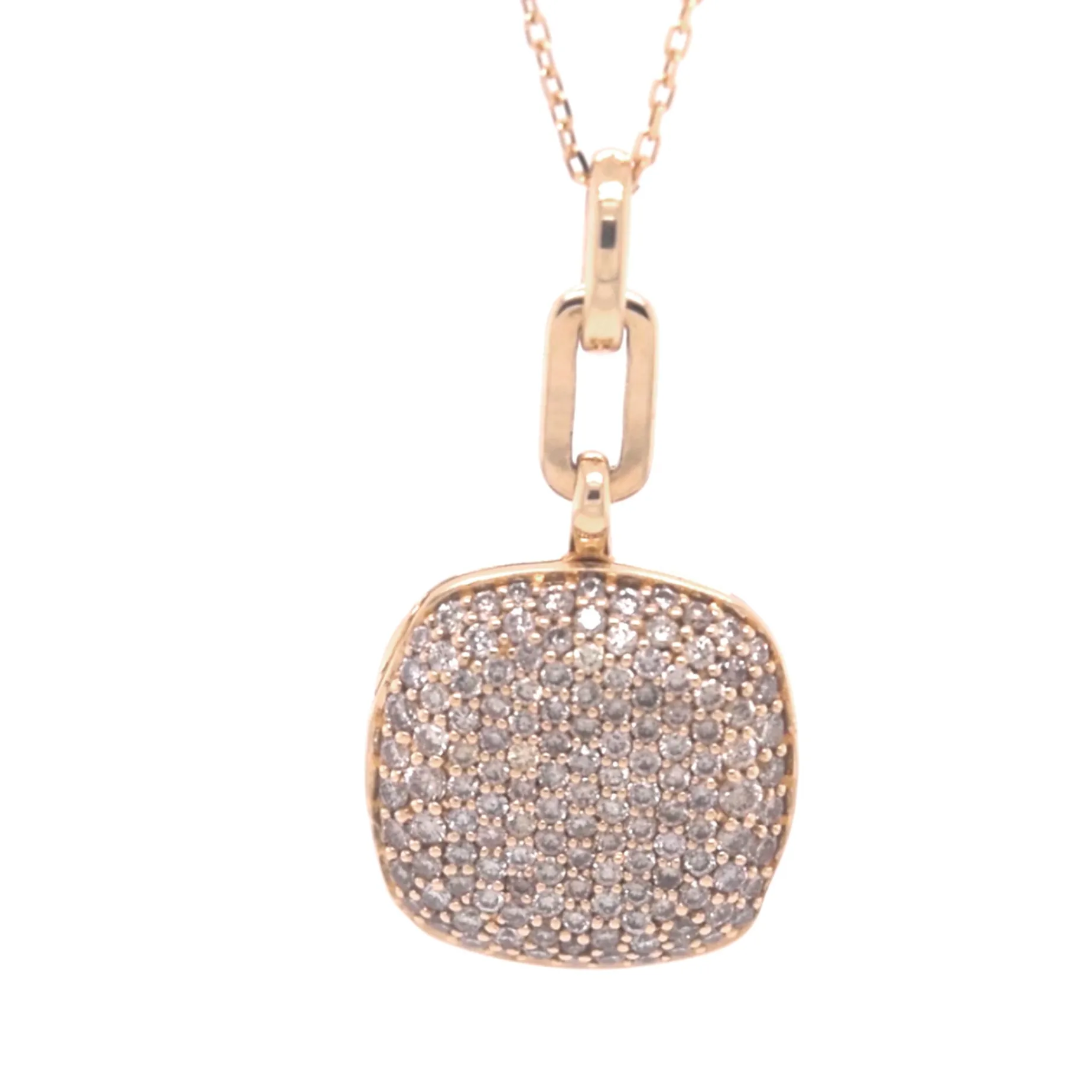 Slim "Rae" Locket Necklace with White Diamonds