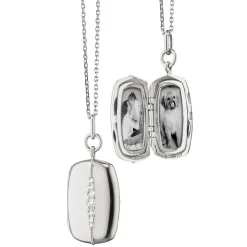 Slim Rectangle "Kate" Sterling Silver Locket Necklace