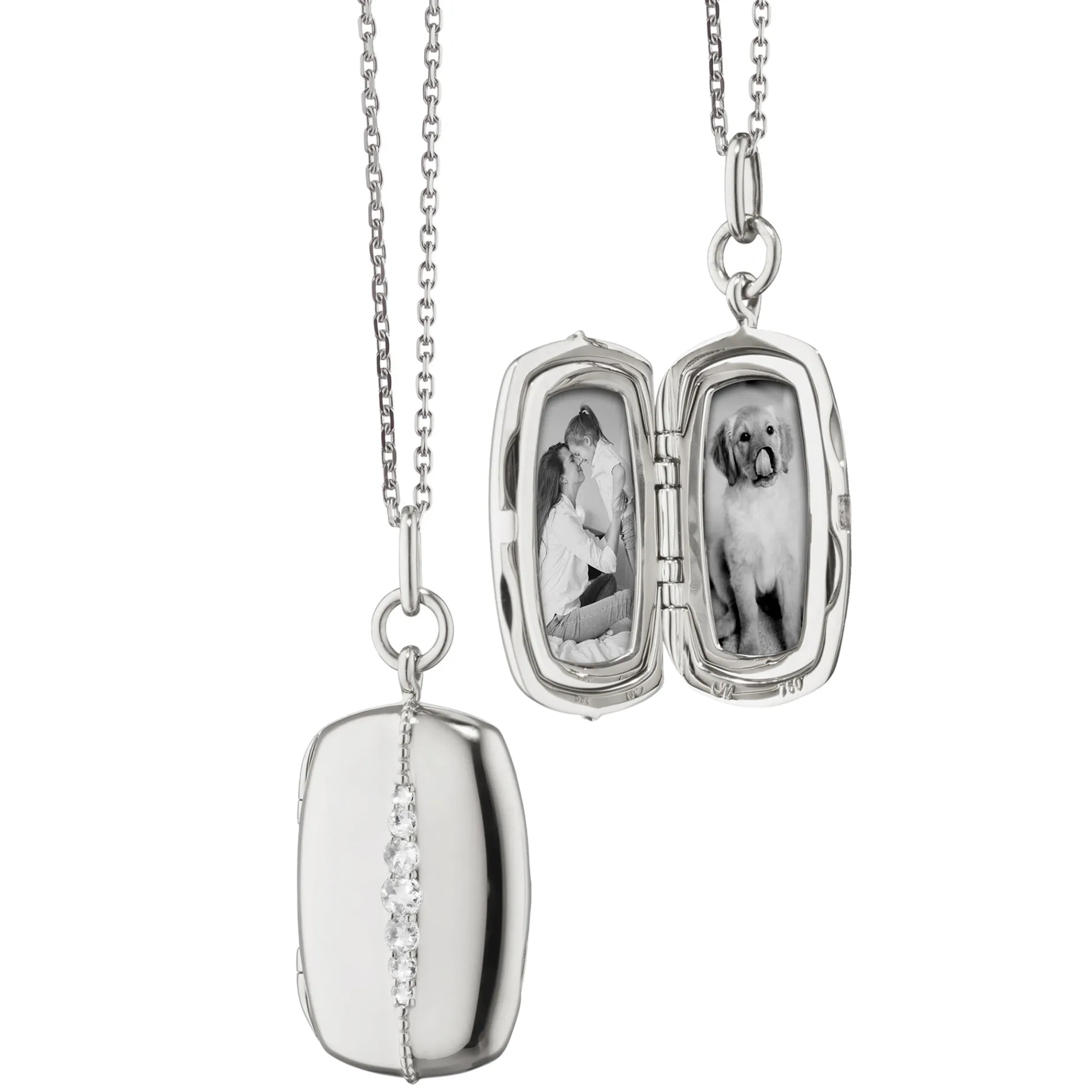 Slim Rectangle "Kate" Sterling Silver Locket Necklace