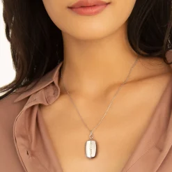 Slim Rectangle "Kate" Sterling Silver Locket Necklace