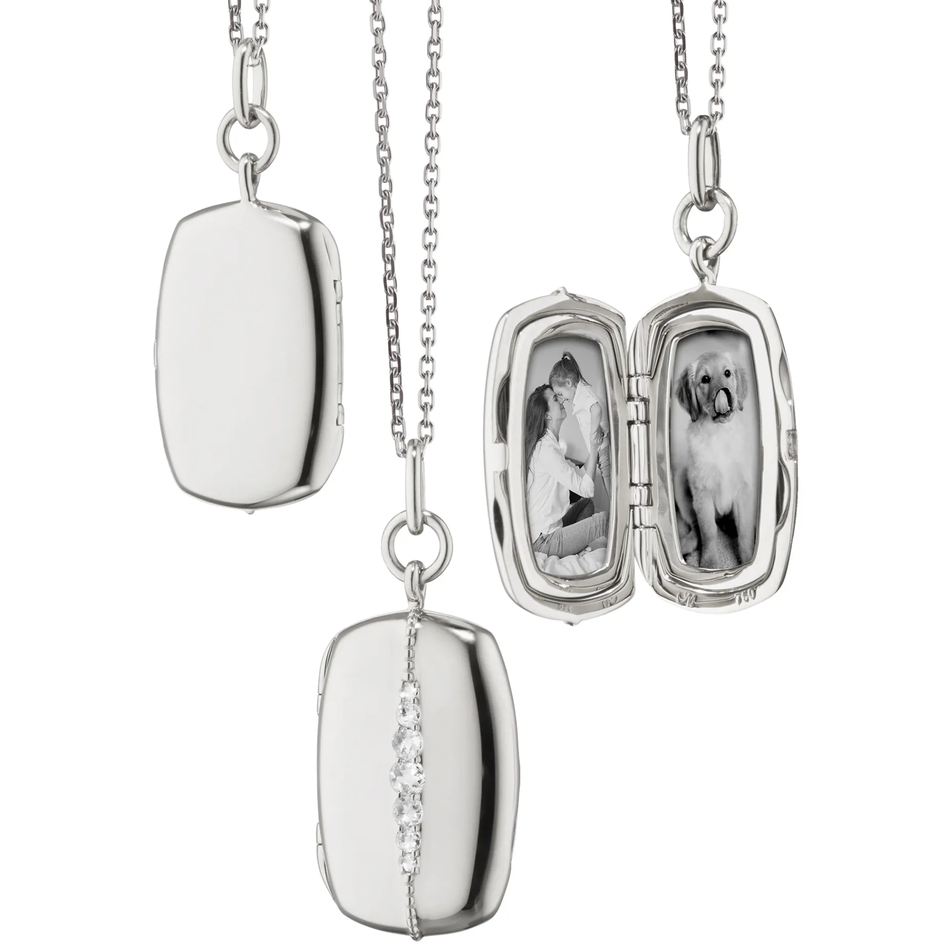 Slim Rectangle "Kate" Sterling Silver Locket Necklace
