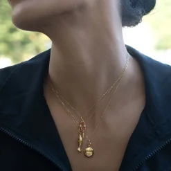 Slim Round "Nan" Gold Locket Necklace
