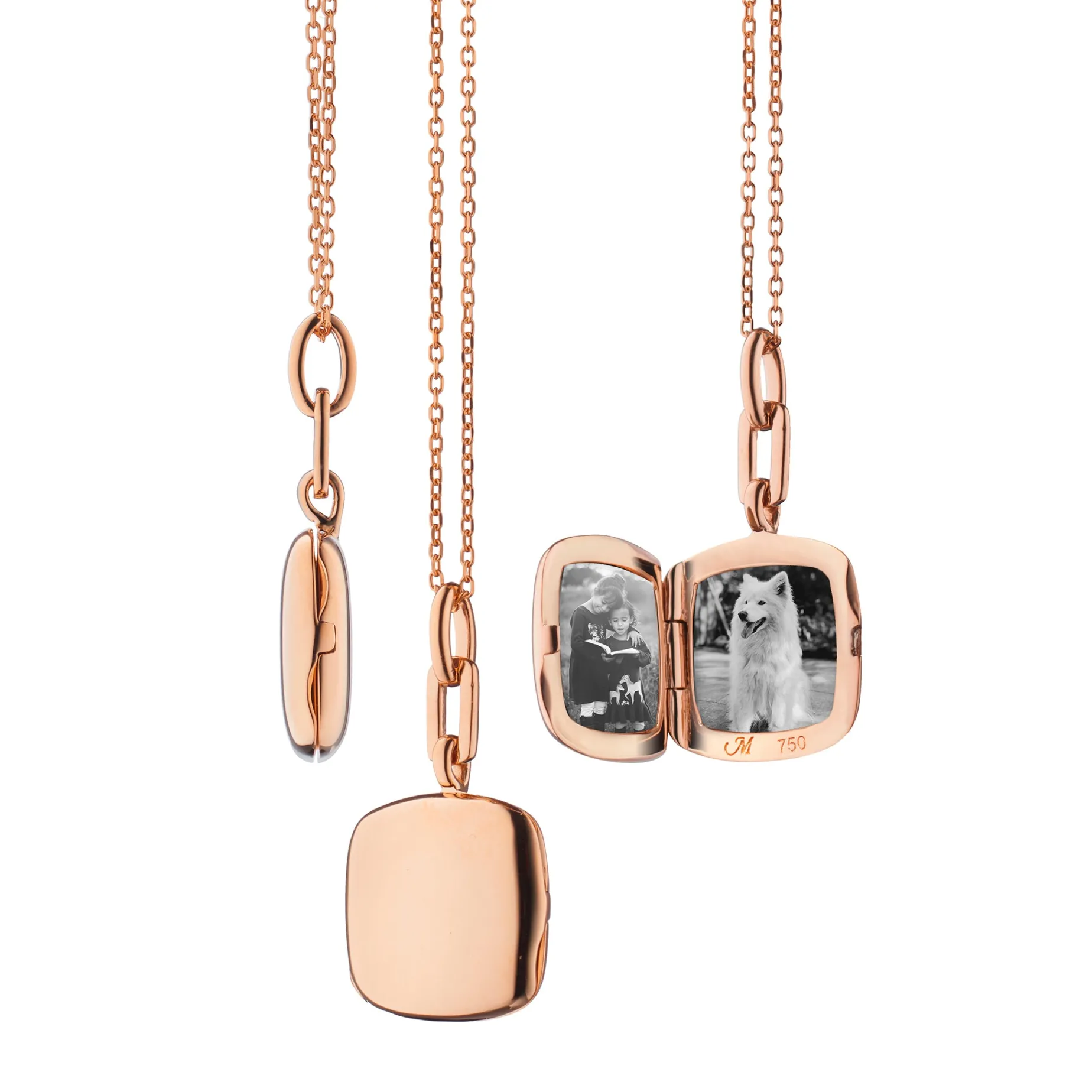 Slim "Viv" 18K Rose Gold Locket Necklace
