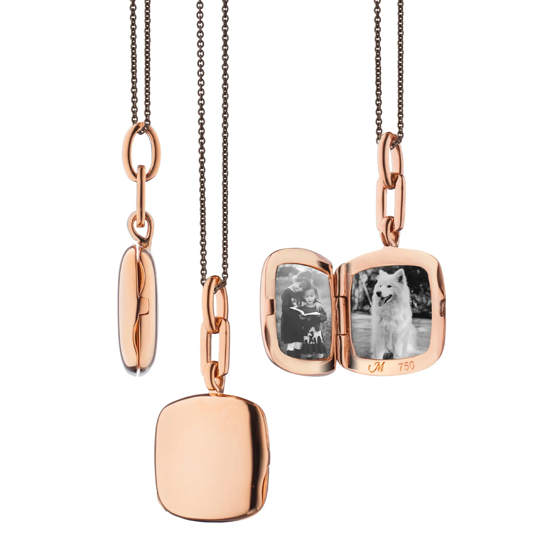 Slim "Viv" 18K Rose Gold Locket Necklace