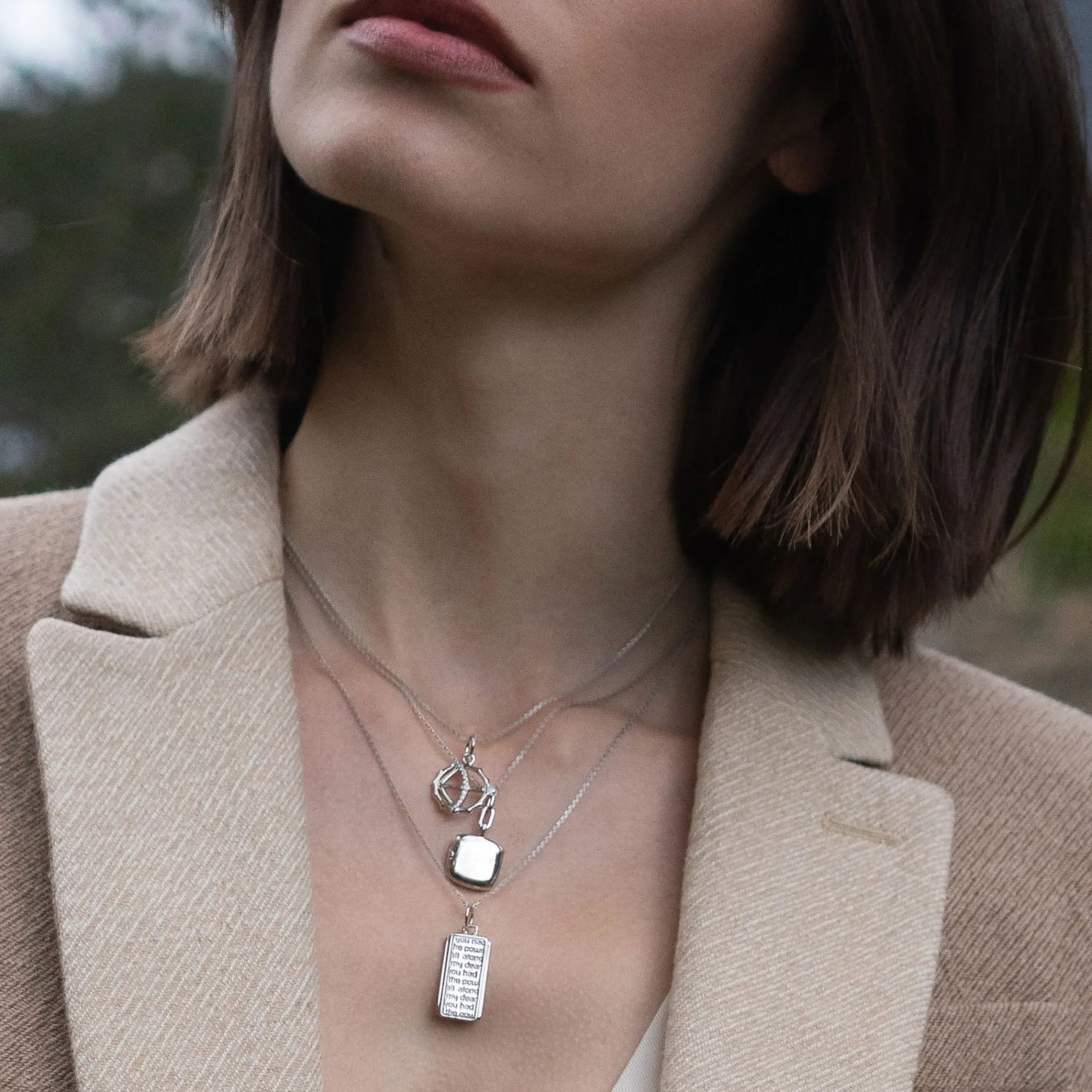 Slim "Viv" Sterling Silver Locket Necklace