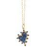 Sodalite Heart Necklace with Blue Sapphires