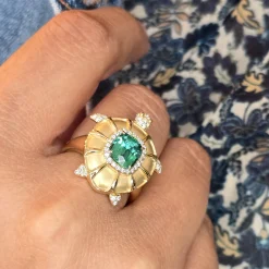 Special Edition Lagoon Tourmaline Sea Turtle Ring