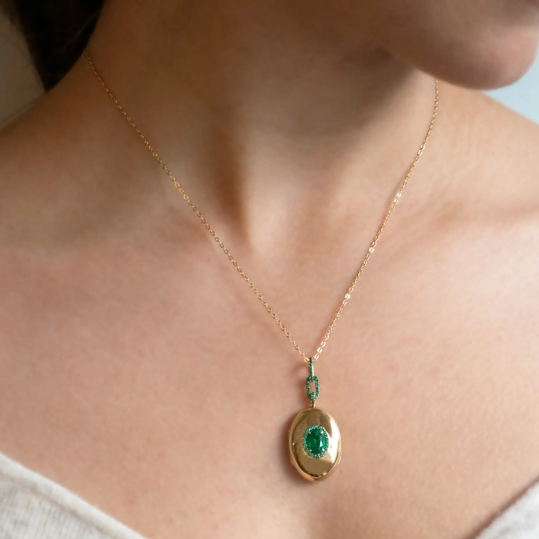 Special Edition Oval Cut Emerald Locket