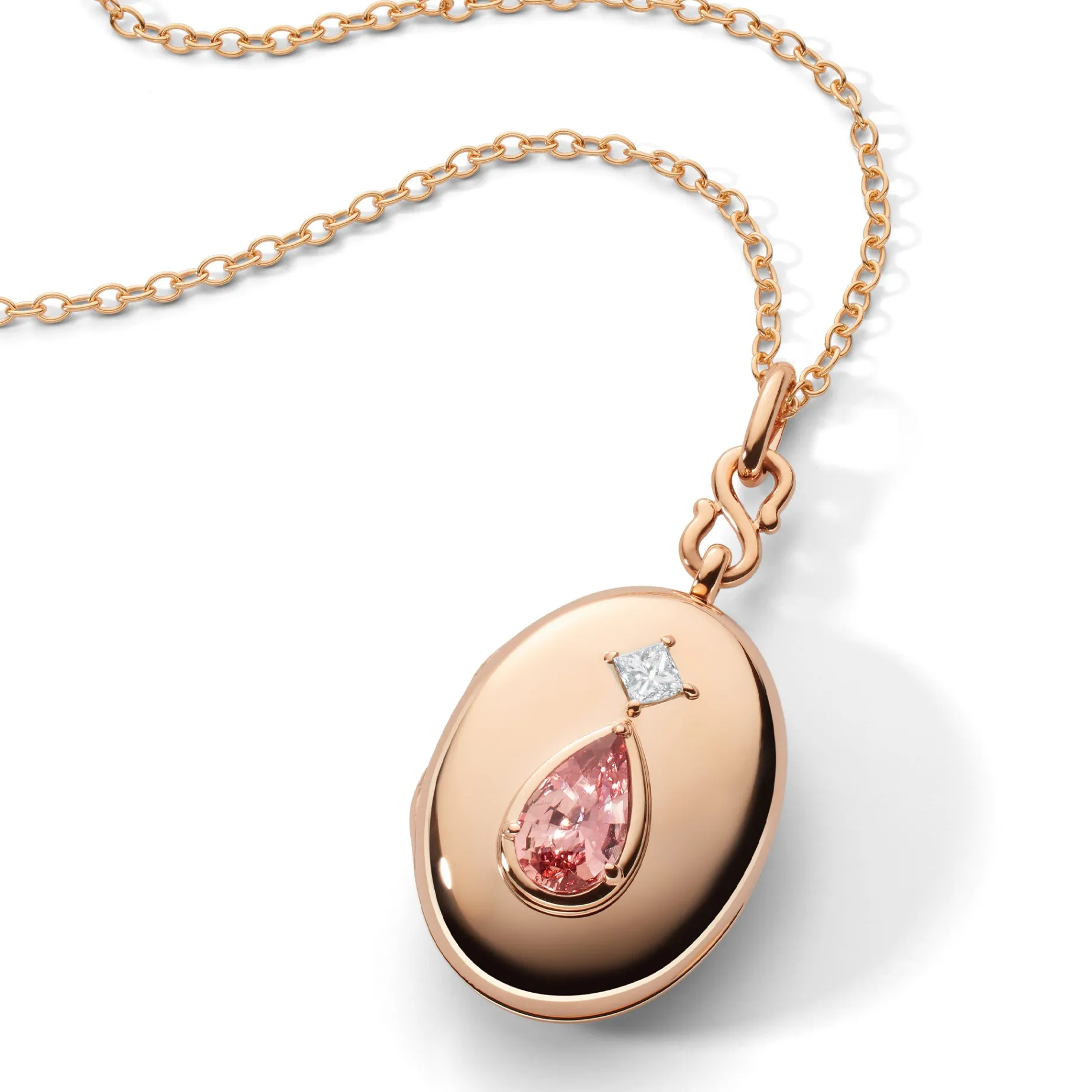 Special Edition Padparadscha Sapphire and Diamond Locket