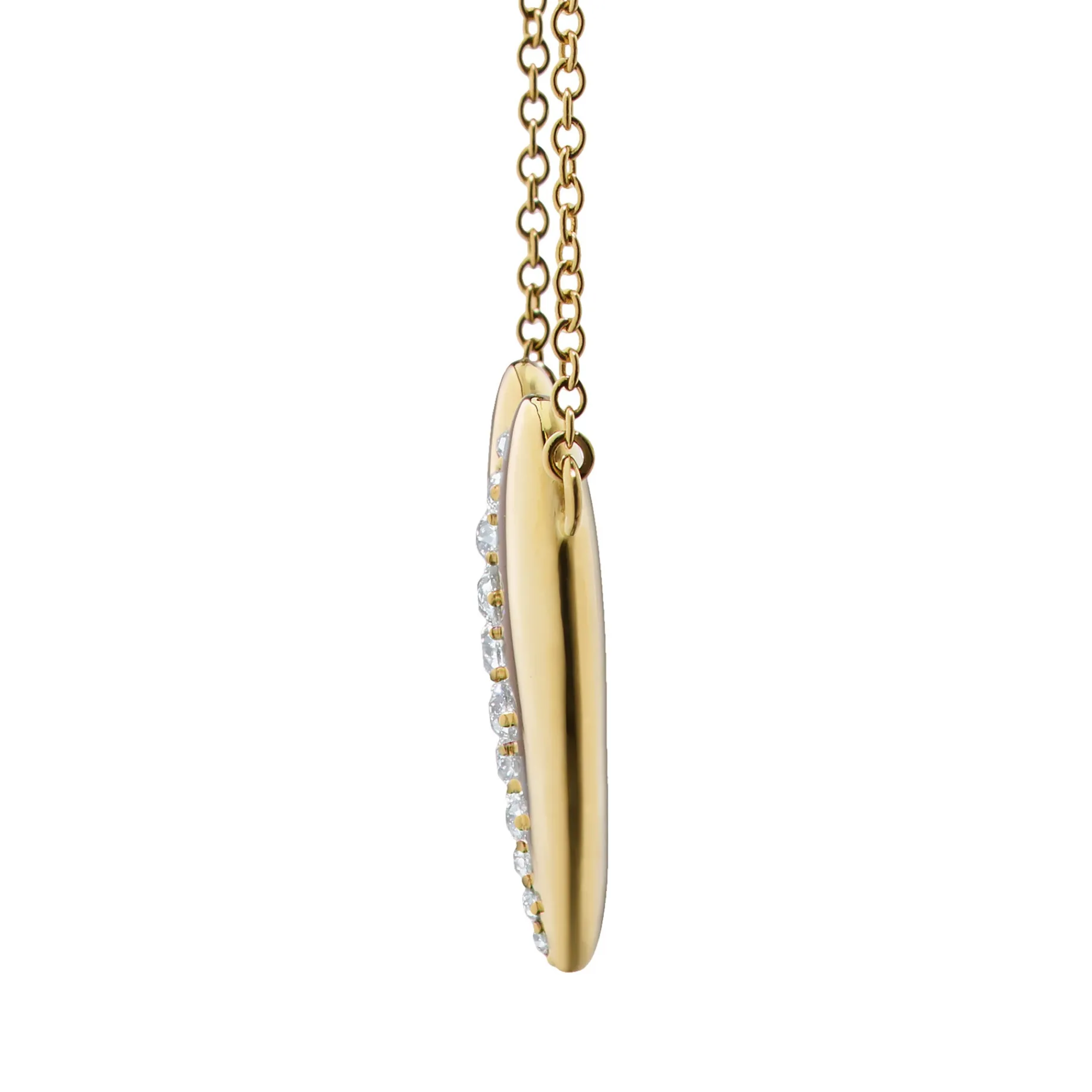 Special Edition Slim Heart Necklace with Scattered Vintage Diamonds