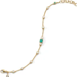 Staggered Diamond & Emerald Tennis Bracelet