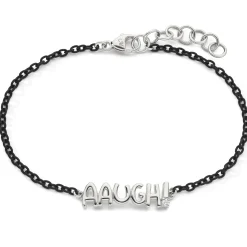 Sterling Silver and Black Steel “AAUGH!” Bracelet