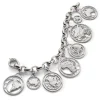 Sterling Silver Continent Charm Bracelet