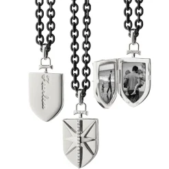 Sterling Silver Fearless Shield Locket