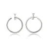 Sterling Silver Large "Galaxy Wrap Hoop" Anniversary Earrings With White Sapphires