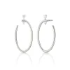 Sterling Silver Large Oval “Galaxy Wrap Hoop” Earrings with White Sapphires