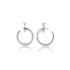 Sterling Silver Midi "Galaxy Wrap Hoop" Earrings with White Sapphires