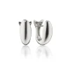 Sterling Silver Midi Perseverance Sculptural Fish Huggie Earrings