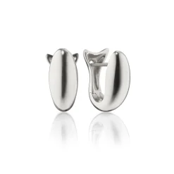 Sterling Silver Midi Perseverance Sculptural Fish Huggie Earrings