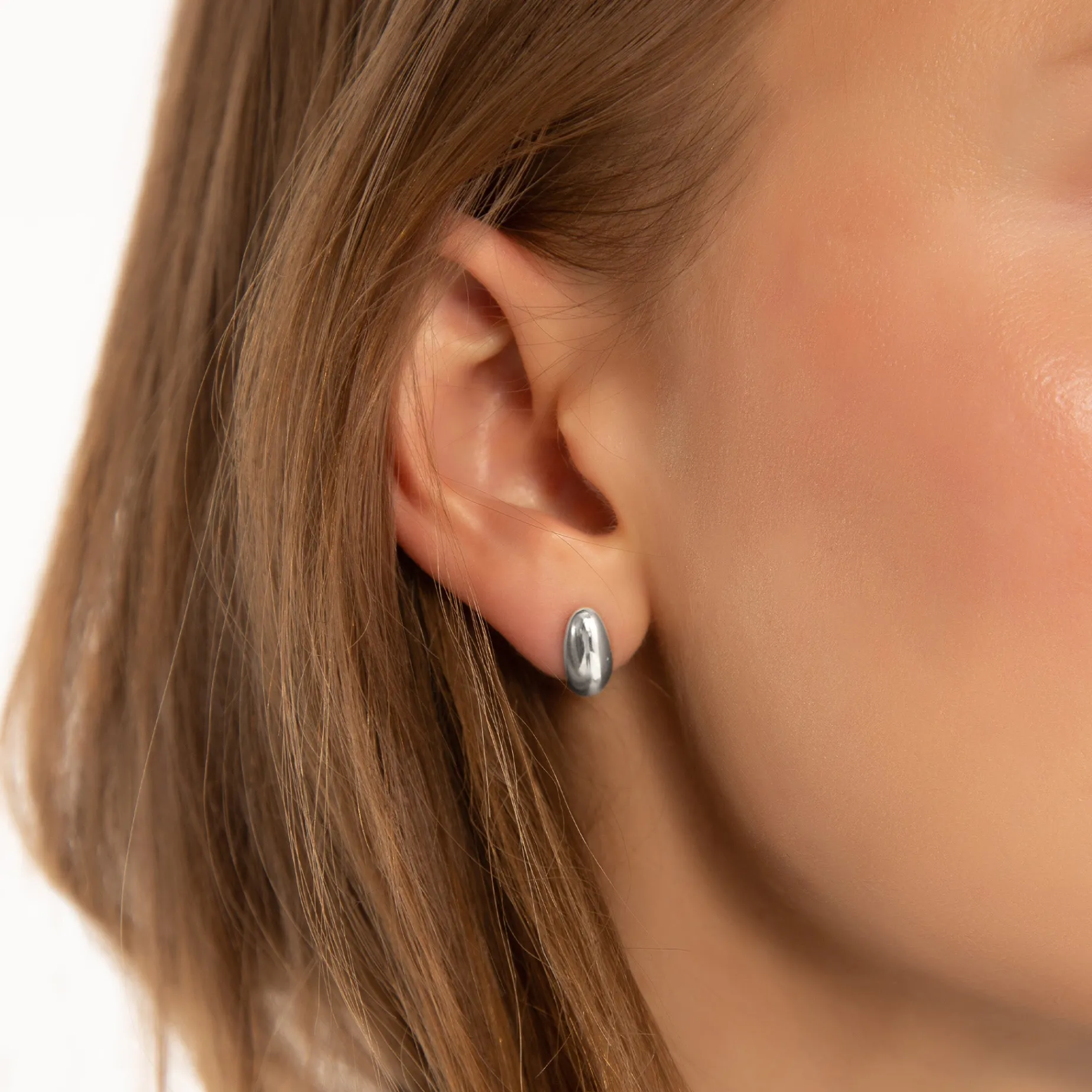 Sterling Silver Small Perseverance Huggie Earrings