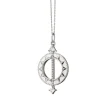 Sterling Silver White Enamel Sundial Charm - Time is Precious